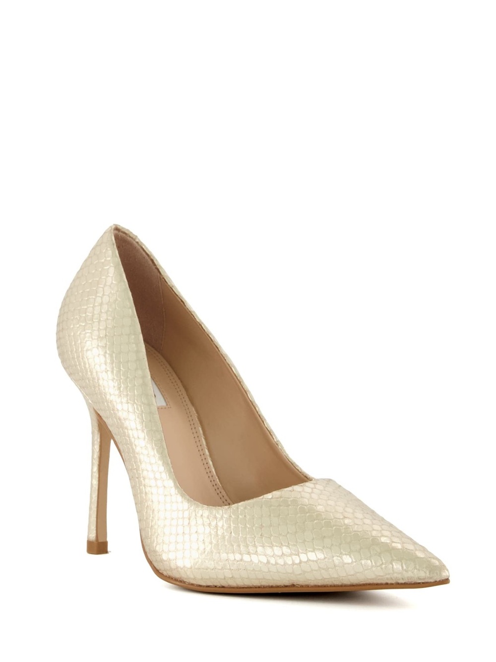 Dune London Bento Gold Rept Print Leather 38 (US Women's 7) B
